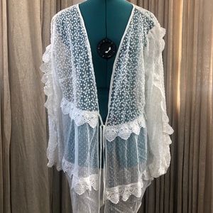 Lost Ink White Lace Cover Up